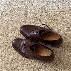 Italian WOMEN Brown Leather Brogue Oxfords